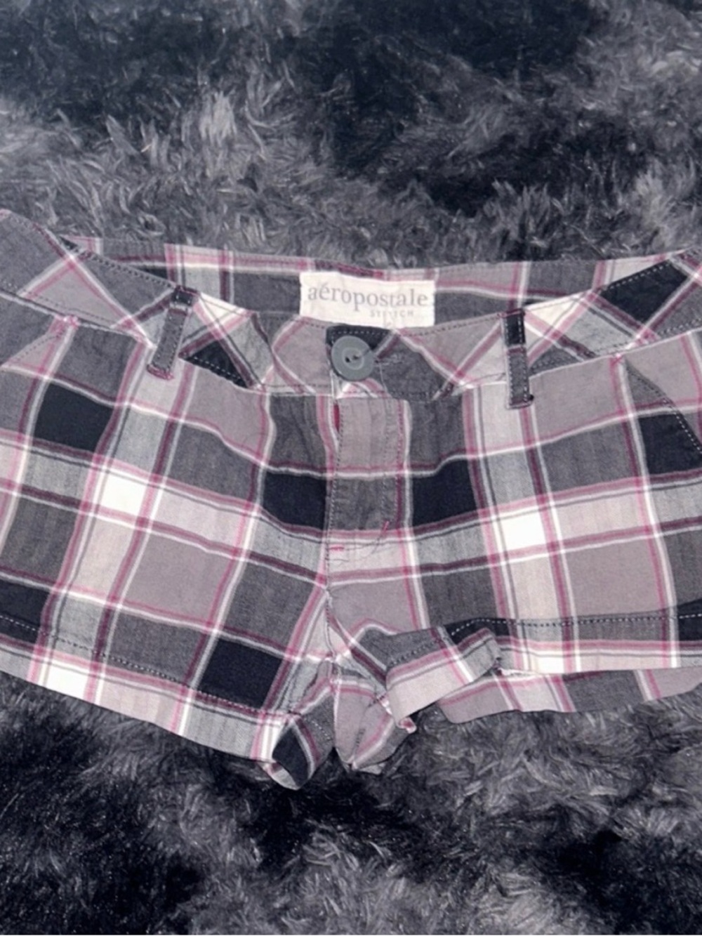Aeropostale Gray Plaid Women's Bike Shorts